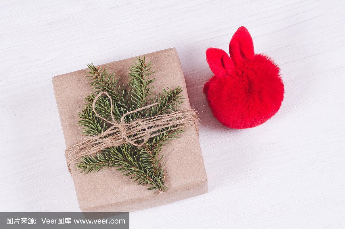 新年前夕,玩具,白色,木制,包装纸